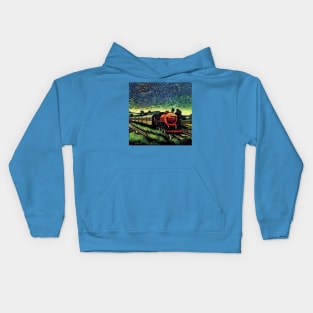 Starry Night Wizarding Express Train Kids Hoodie